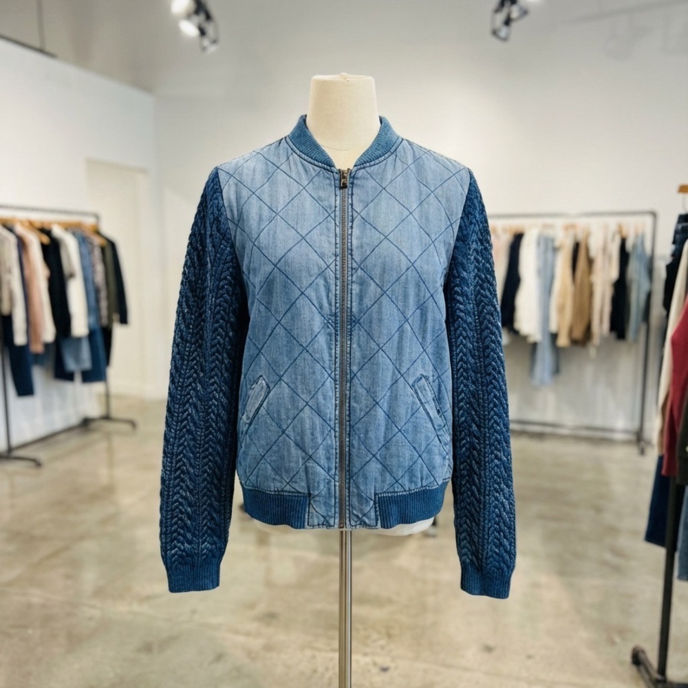 Cloth & Stone cloth blue cable knit coat - Picture 2 of 12